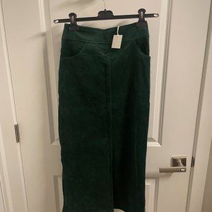 Frankie Shop dark green corduroy skirt